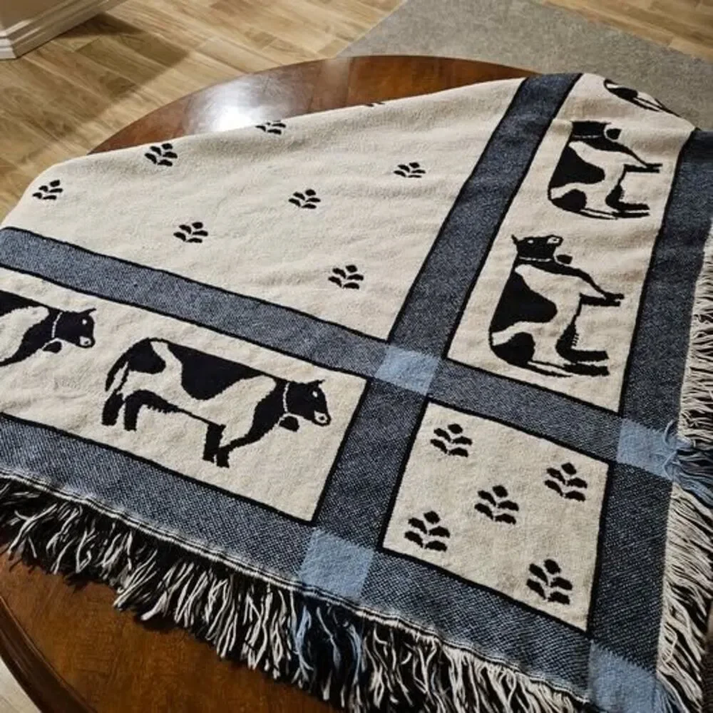 Cow print throw blanket